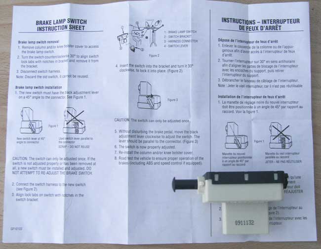 PT Cruiser brake light switch