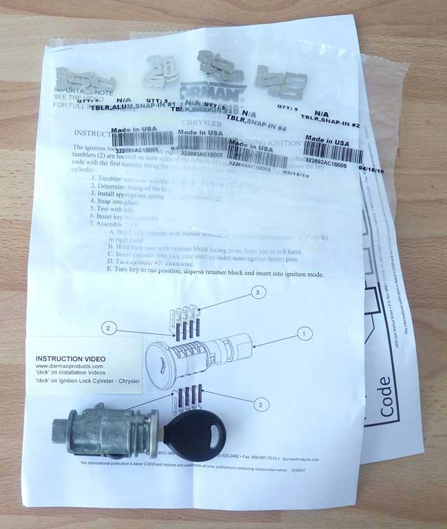 PT Cruiser Ignition Lock Cylinder replacement